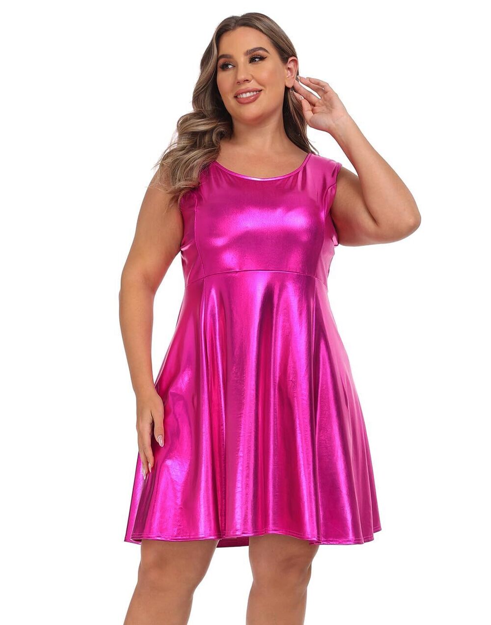 2009 Shiny Metallic Alien Costume Dress Futuristic Sleeveless Space Skater